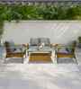 Dijon Wicker 2+1+1 Sofa Set In Green Color