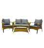 Dijon Wicker 2+1+1 Sofa Set In Green Color