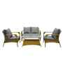 Dijon Wicker 2+1+1 Sofa Set In Green Color
