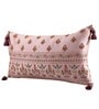 Pink Traditional Silk Fabric 18 x 12 Inches Embroidered Cushion Covers (Set of 2)