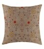 Sand Traditional Poly Staple 16 x 16 Inches Embroidered Cushion Covers (Set of 2)