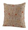 Sand Traditional Poly Staple 16 x 16 Inches Embroidered Cushion Covers (Set of 2)