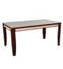 Dilux Modern Ceramic Top Rectangular 6 Seater Dining Table In Sheesham Wood Finish