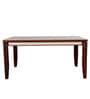 Dilux Modern Ceramic Top Rectangular 6 Seater Dining Table In Sheesham Wood Finish