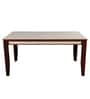 Dilux Modern Ceramic Top Rectangular 6 Seater Dining Table In Sheesham Wood Finish