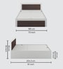 Dimora King Size Bed in Brown & White Finish with Hydraulic Storage