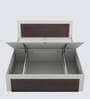 Dimora King Size Bed in Brown & White Finish with Hydraulic Storage