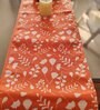 Dine in Style with Our Rust Orange & Off White Flower Bud Table Runner   12 72 Inches of Casual Chicness