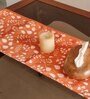 Dine in Style with Our Rust Orange & Off White Flower Bud Table Runner   12 72 Inches of Casual Chicness
