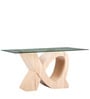 Modena Six Seater Dining Table with Wooden Base in Natural Finish