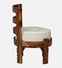 Dinklage Sheesham Wood Slipper Chairs with Cushion In Natural Finish