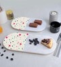 White Polka Dots Marble Oval (11 x 6 Inches)Appetizer Platter