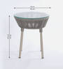 Disc Steel & Braided Rope Outdoor Table In Cream Finish