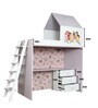 Disney Princess Loft Bed with Study Space in White Finish