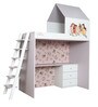 Disney Princess Loft Bed with Study Space in White Finish