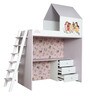 Disney Princess Loft Bed with Study Space in White Finish