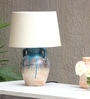 Distress Finish Blue Beautiful Design Clay Table Lamp