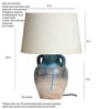 Distress Finish Blue Beautiful Design Clay Table Lamp