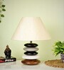 Beige Shade Multicolor Wooden Stone Handmade Antique Table Lamp