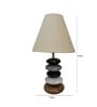 Beige Shade Multicolor Wooden Stone Handmade Antique Table Lamp