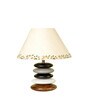 Beige Handpainted Shade Multicolor Wooden Stone Handmade Antique Table Lamp