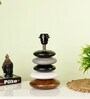 Black Handpainted Shade Multicolor Wooden Stone Handmade Antique Table Lamp