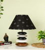 Black Handpainted Shade Multicolor Wooden Stone Handmade Antique Table Lamp