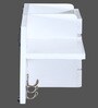 Sheesham Wood Floating Wall Shelf with Key Holder in White colour