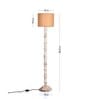 Distress White Floor Lamp With Brown Jute Shade