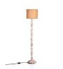 Distress White Floor Lamp With Brown Jute Shade