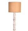 Distress White Floor Lamp With Brown Jute Shade