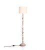 Distress White Floor Lamp With White Cotton Shade