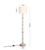 Distress White Floor Lamp With White Cotton Shade