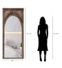 Distressed Brown Solid Mango Wood Victorian Arched Floor Mirror