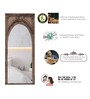 Distressed Brown Solid Mango Wood Victorian Arched Floor Mirror