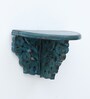 Decorative Blue Engineered Wood Fixed Bracket Wall Shelf