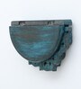 Decorative Blue Engineered Wood Fixed Bracket Wall Shelf