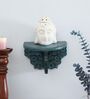 Decorative Blue Engineered Wood Fixed Bracket Wall Shelf