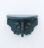 Decorative Blue Engineered Wood Fixed Bracket Wall Shelf