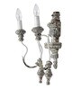 Distressed Grey Wood Candelabra Double Wall Sconce