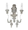 Distressed Grey Wood Candelabra Double Wall Sconce