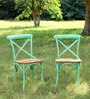 Thornley Metal Cafe Chair in Green Colour (Set of 2)