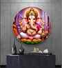 Divine Ganesh Ji Acrylic Round Wall Art