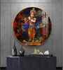 Divine Harmony Of Krishna Acrylic Round Wall Art
