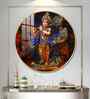 Divine Harmony Of Krishna Acrylic Round Wall Art