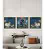 Divine Pichwai Trio Krishna with Cows Pichwai Set of 3 Canvas Art Panels