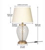Divine Trends Diamond Cut Glass Table Lamp Brass Antique Finish 19 Inches Height With Off White 12 Inches Diameter Lampshade