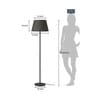 Divine Trends Floor Lamp Standing Modern Black 5ft Height with 16 inches Black Lampshade