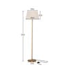 Divine Trends Floor Lamp Standing Modern Brass Antique Finish 5ft Height with 16 inches Off White Lampshade