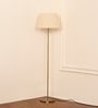 Divine Trends Floor Lamp Standing Modern Brass Antique Finish 5ft Height with 16 inches Off White Lampshade